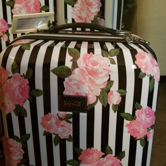 Betsey Johnson Floral Stripe Luggage 20" ONLY - Picture 4 of 8